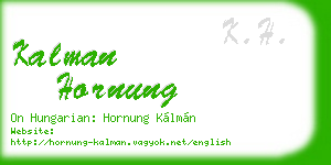 kalman hornung business card